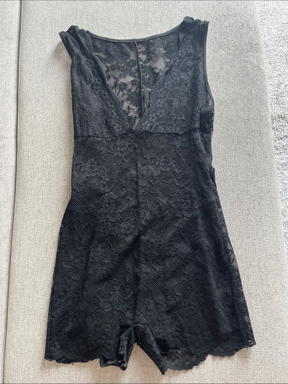 Women's Black Lace Romper - Elegant Sleeveless Jumpsuit